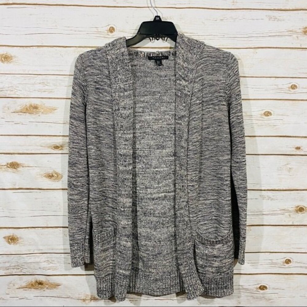 TAHARI women’s gray knit long sleeve sweater sz 6